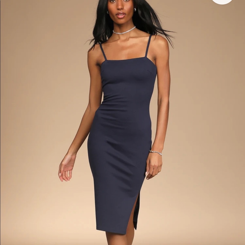 Lulu’s Blue Bodycon Midi Dress